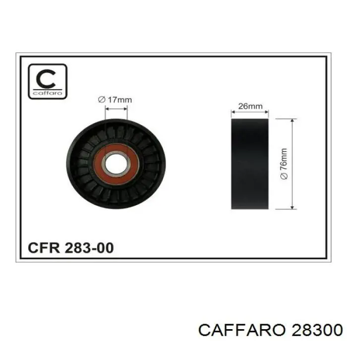 283-00 Caffaro rodillo, correa trapecial poli v