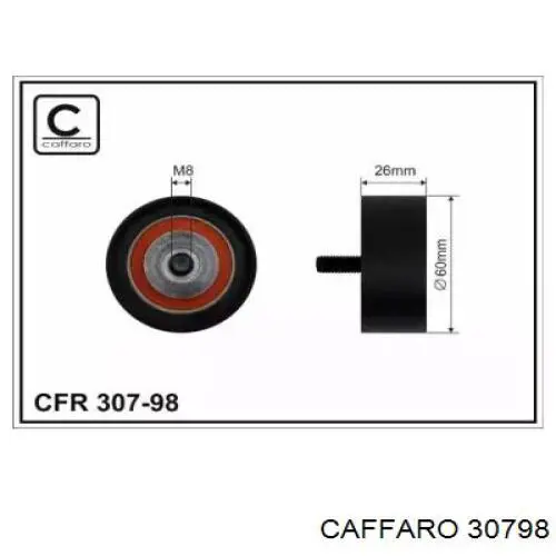 30798 Caffaro polea tensora, correa poli v