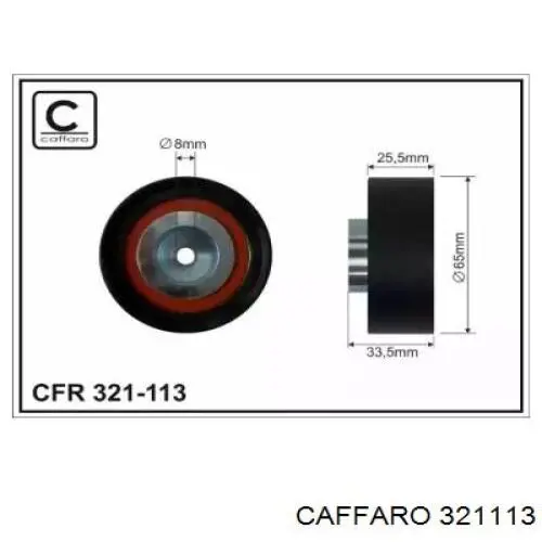 321-113 Caffaro polea inversión / guía, correa poli v