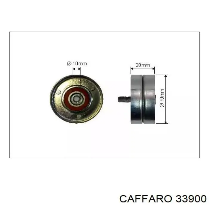 339-00 Caffaro polea inversión / guía, correa poli v