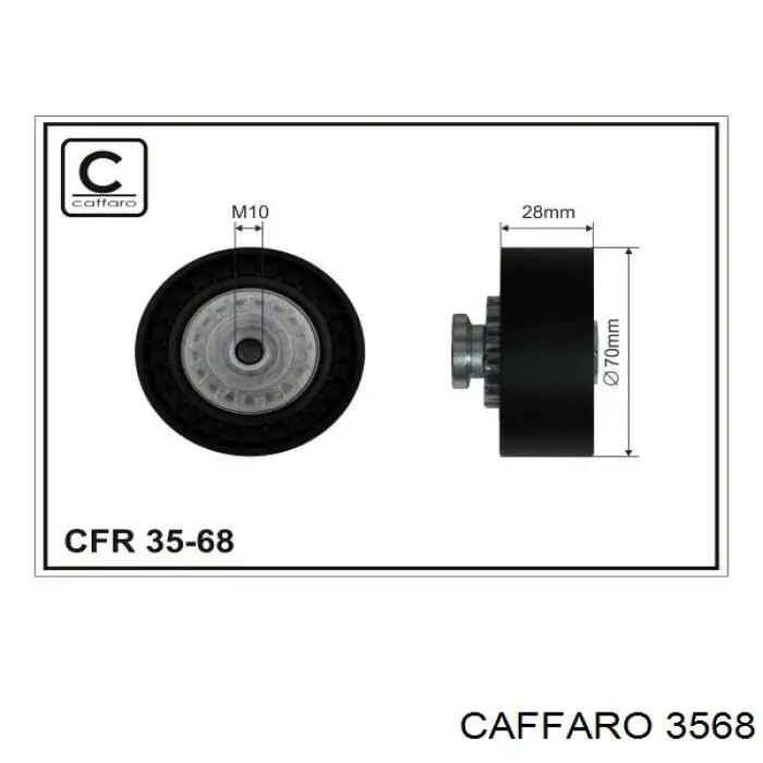 Comprar 3568 Caffaro Polea tensora, correa poli V