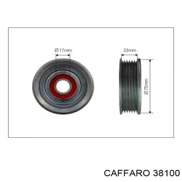 Comprar 38100 Caffaro Polea tensora, correa poli V
