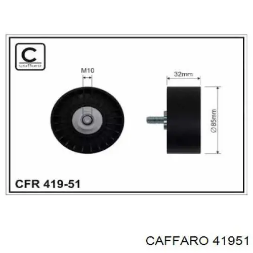 419-51 Caffaro polea inversión / guía, correa poli v