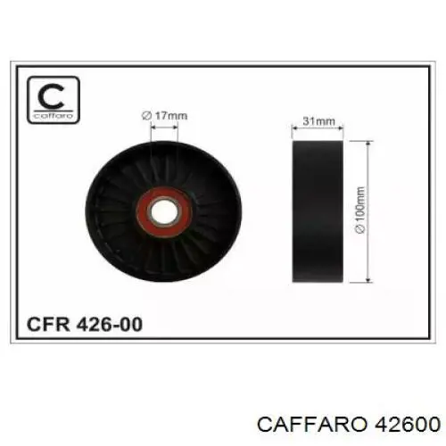 Rodillo tensor correa poli V Caffaro 42600 precio, desde 14,71 EUR