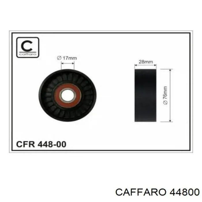 Rodillo tensor correa poli V Caffaro 44800 precio, desde 14,78 EUR
