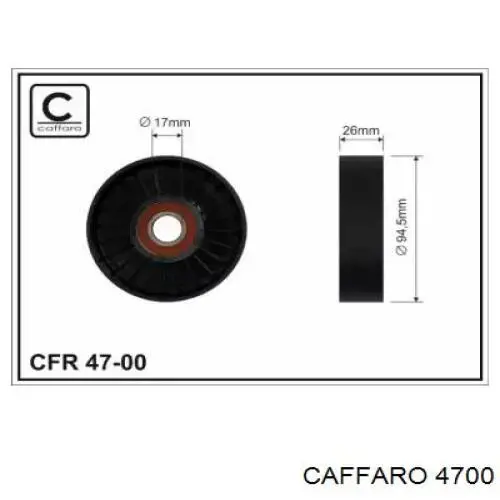 Rodillo tensor correa poli V Caffaro 4700 precio, desde 16,12 EUR