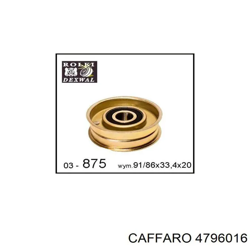 Polea inversión / guía, correa poli V 4796016 Caffaro
