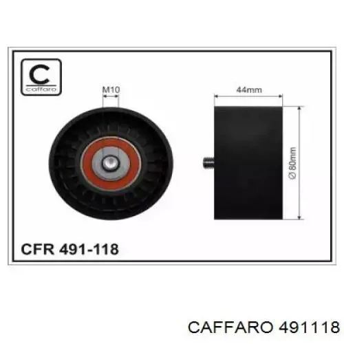 491118 Caffaro rodillo, correa trapecial poli v