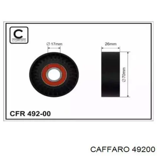 49200 Caffaro rodillo, correa trapecial poli v