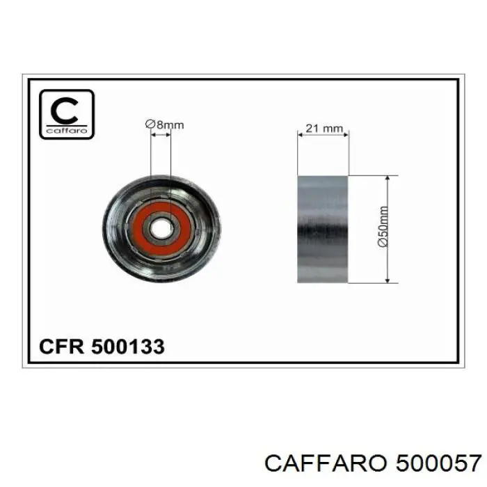 CFR500057 Caffaro rodillo, correa trapecial poli v