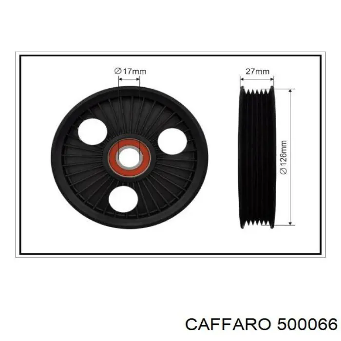 500066 Caffaro polea inversión / guía, correa poli v