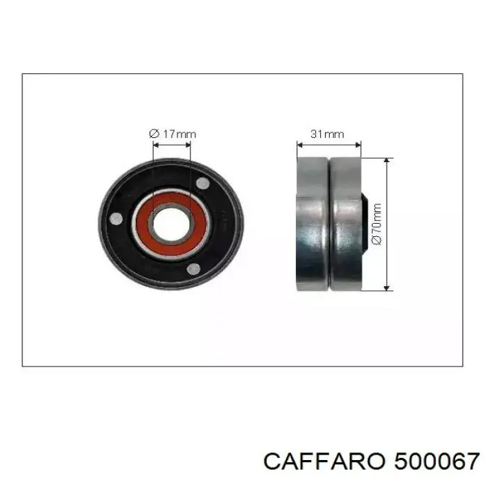 Rodillo tensor correa poli V Caffaro 500067 precio, desde 17,77 EUR