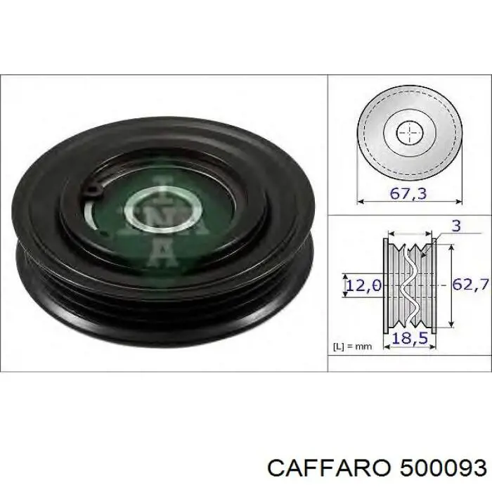 500093 Caffaro rodillo, correa trapecial poli v