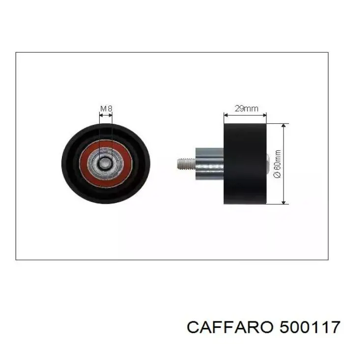 500117 Caffaro rodillo intermedio de correa dentada