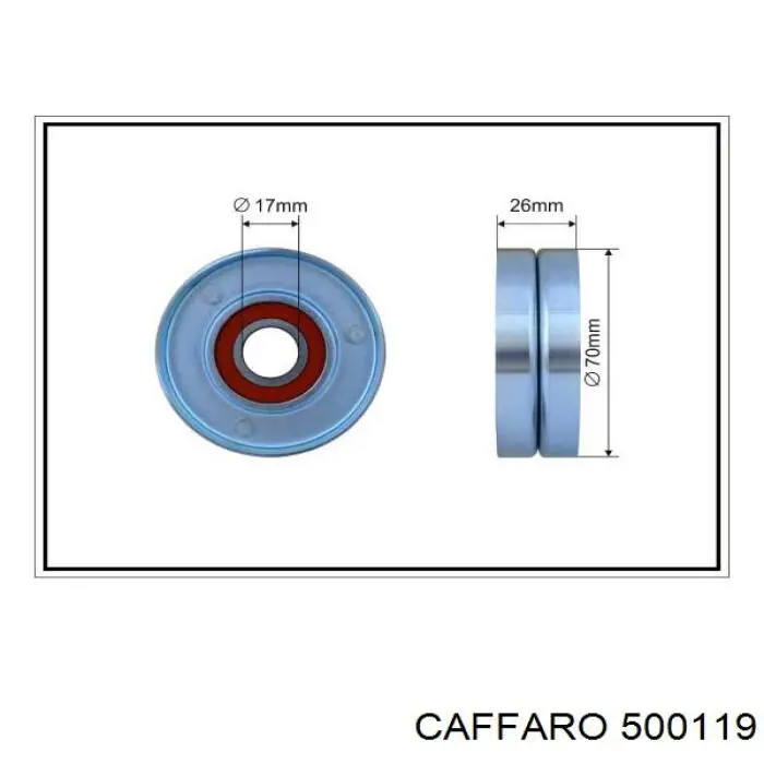 500119 Caffaro polea tensora, correa poli v
