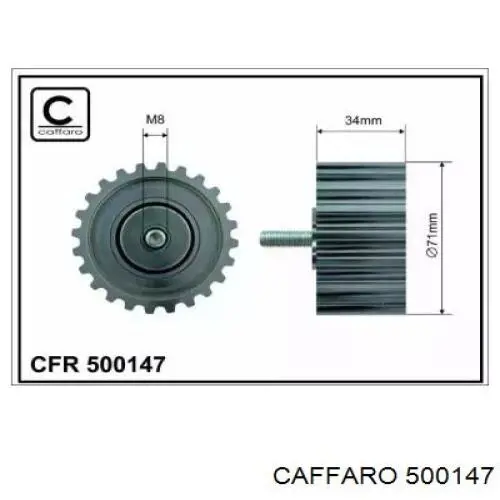 500147 Caffaro Polea tensora intermedio de correa dentada