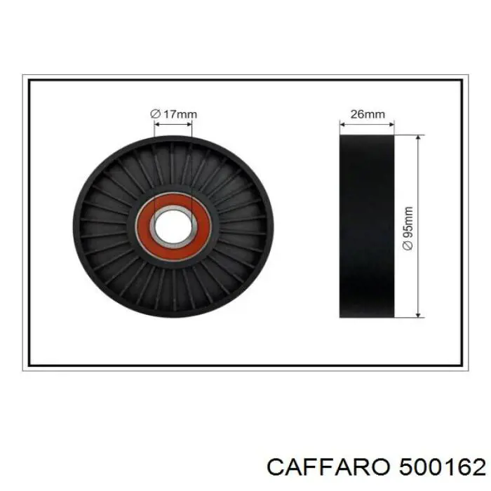 500162 Caffaro polea inversión / guía, correa poli v