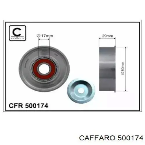 Comprar 500174 Caffaro Polea tensora, correa poli V
