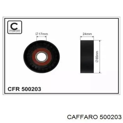 500203 Caffaro rodillo, correa trapecial poli v