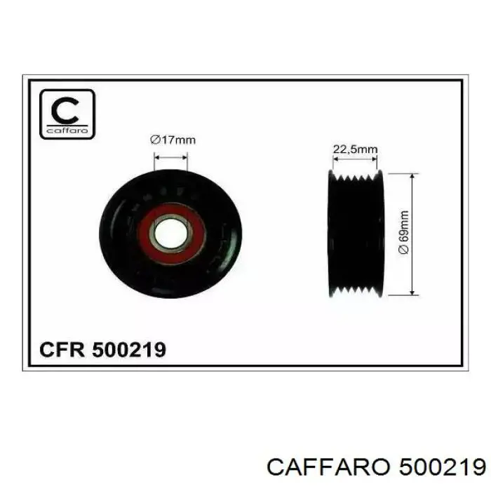 500219 Caffaro polea inversión / guía, correa poli v