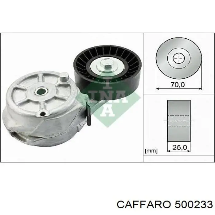 500233 Caffaro rodillo, correa trapecial poli v