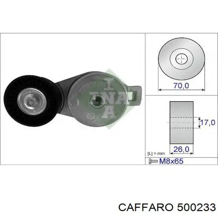 Rodillo tensor correa poli V Caffaro 500233 precio, desde 12,34 EUR