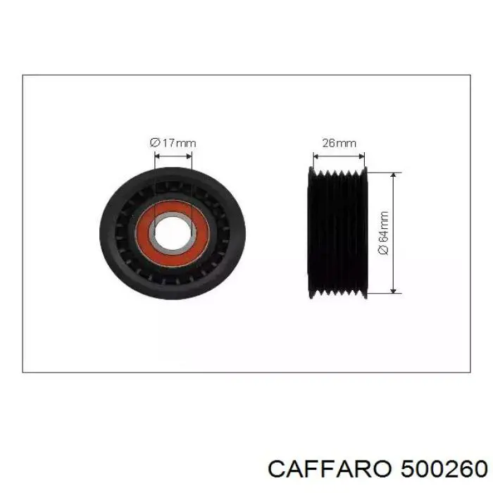 Comprar 500260 Caffaro Polea tensora, correa poli V