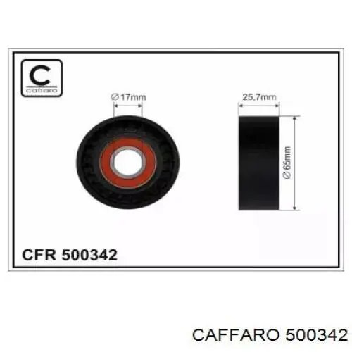 Rodillo tensor correa poli V Caffaro 500342 precio, desde 12,34 EUR