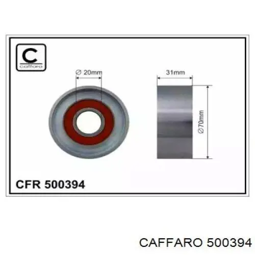 500394 Caffaro polea inversión / guía, correa poli v