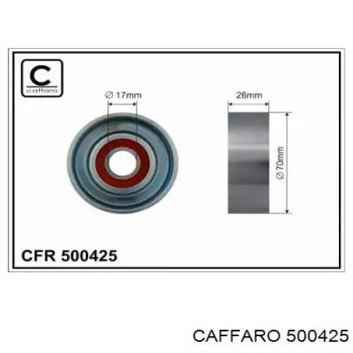 500425 Caffaro rodillo, correa trapecial poli v