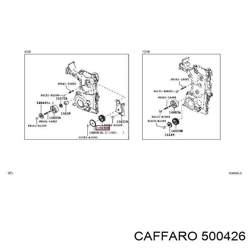 500426 Caffaro rodillo, correa trapecial poli v