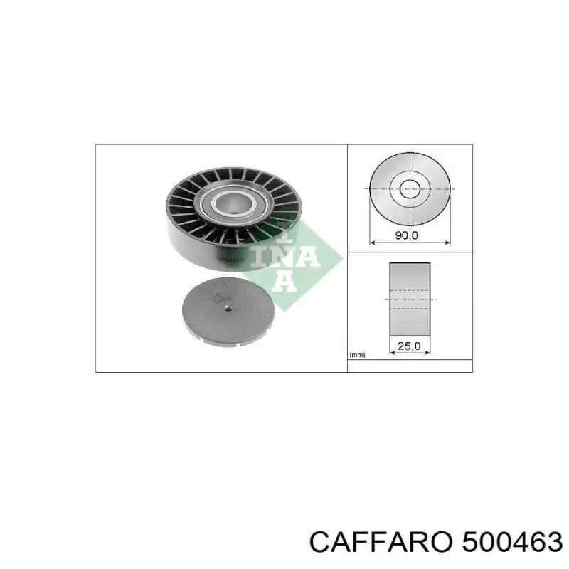 500463 Caffaro polea inversión / guía, correa poli v