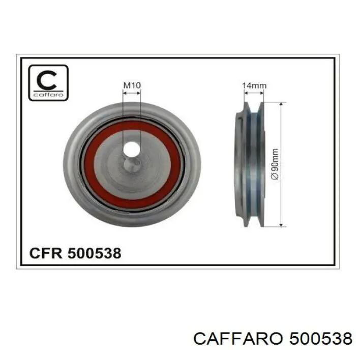 500538 Caffaro Polea guía correa poli V