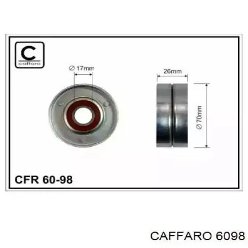 Rodillo tensor correa poli V Caffaro 6098 precio, desde 15,37 EUR