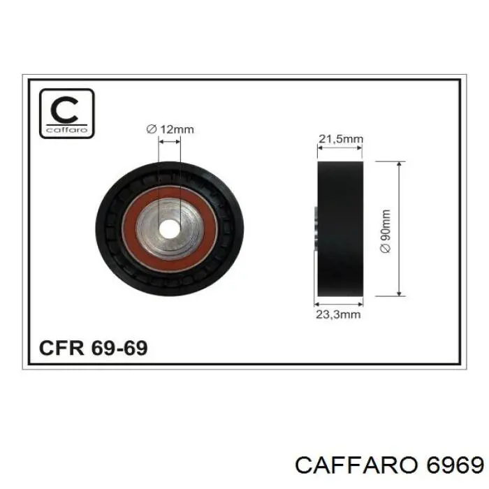 Rodillo tensor correa poli V Caffaro 6969 precio, desde 28,96 EUR