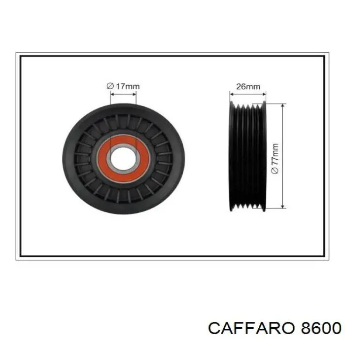 Rodillo tensor correa poli V Caffaro 8600 precio, desde 13,64 EUR