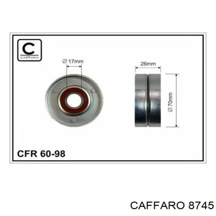 87-45 Caffaro polea inversión / guía, correa poli v