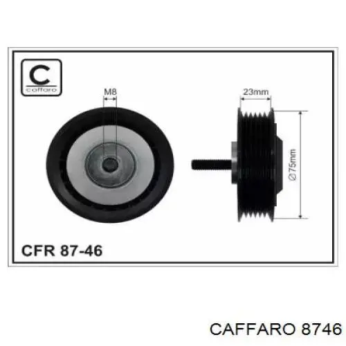 87-46 Caffaro rodillo, correa trapecial poli v