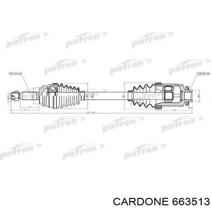 663513 Cardone árbol de transmisión delantero derecho