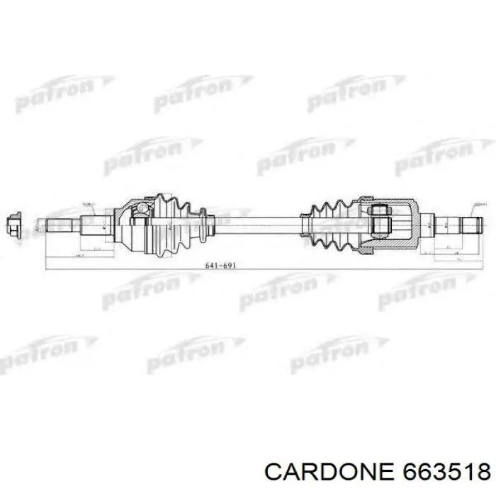 663518 Cardone árbol de transmisión delantero izquierdo