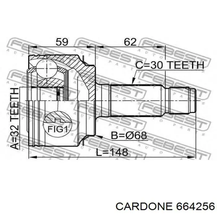 Comprar 664256 Cardone Semieje delantero izquierdo