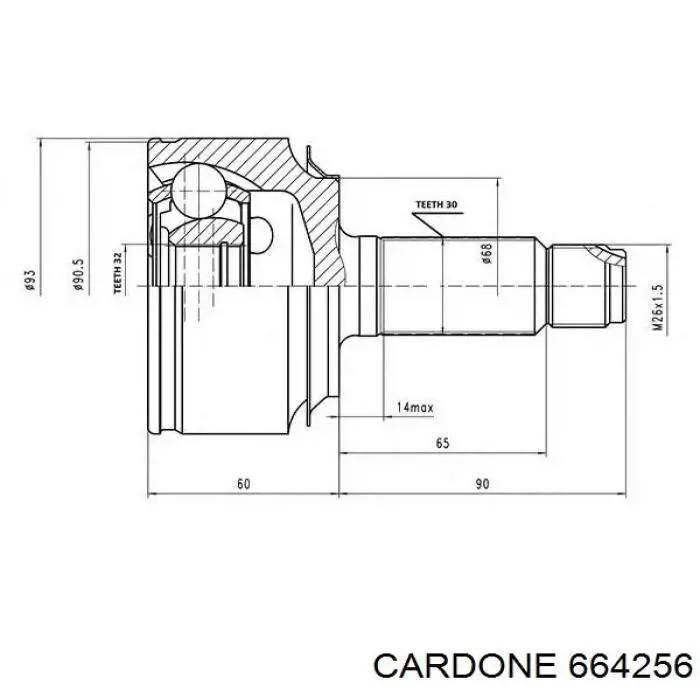Semieje delantero izquierdo Cardone 664256 precio, desde 84,22 EUR