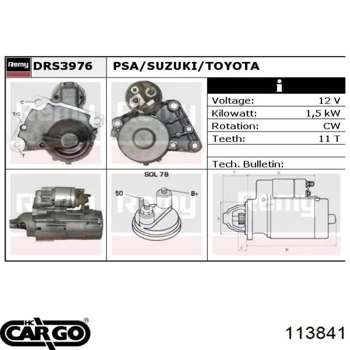 Arrancador Cargo 113841