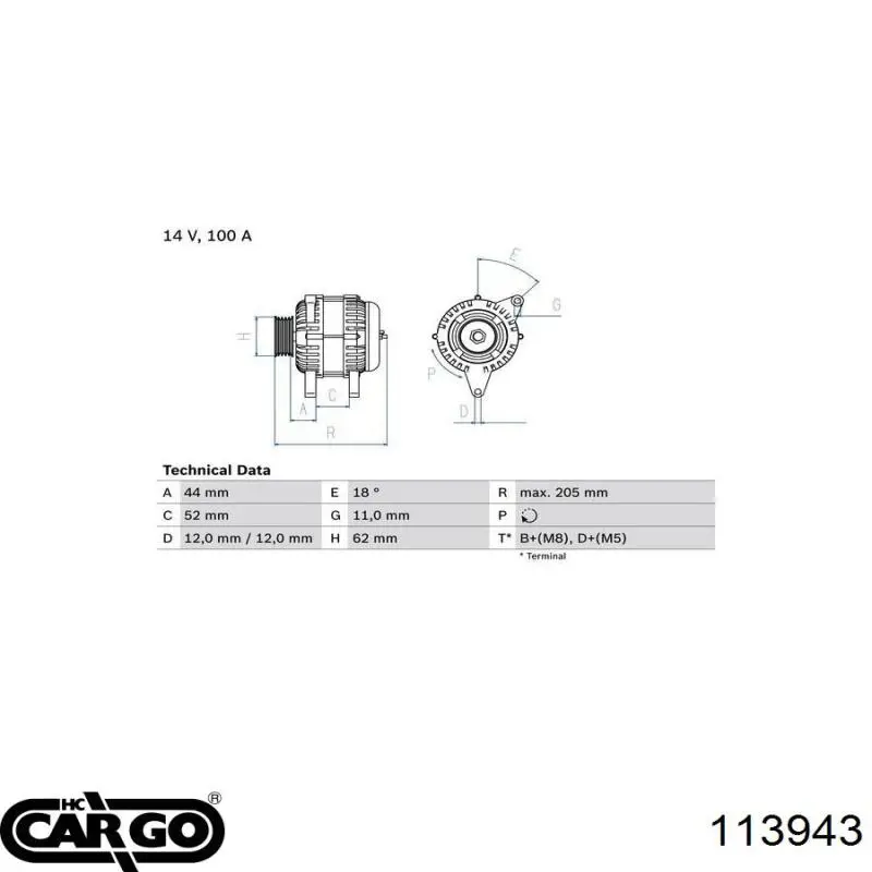 Alternador 113943 Cargo