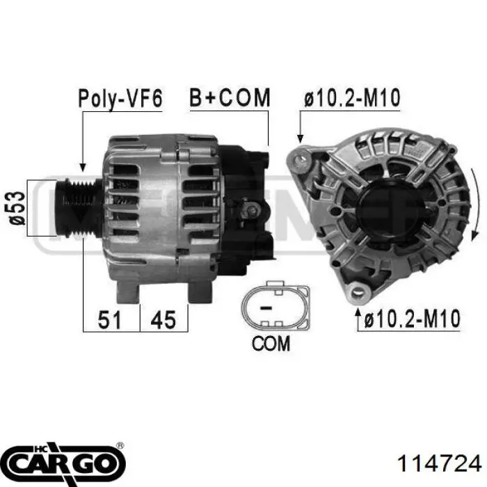 AV6N10300GB Mazda alternador