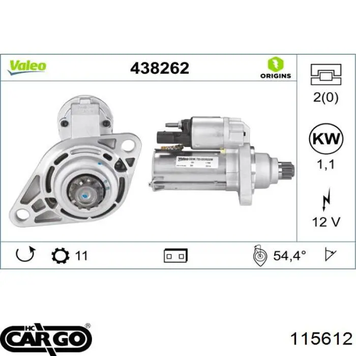 115612 Cargo motor de arranque