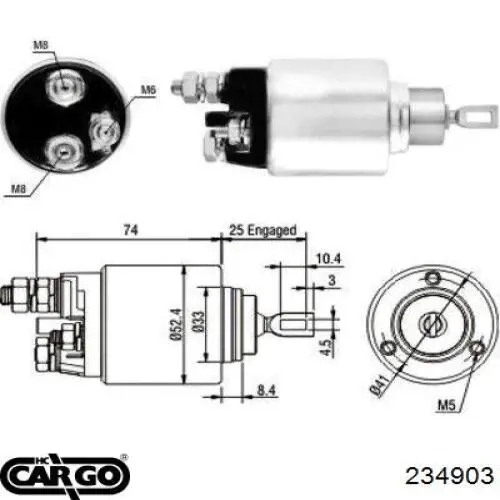 Interruptor solenoide para Fiat Punto (188)