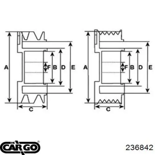 F032236842 Cargo Rueda libre alternador 
