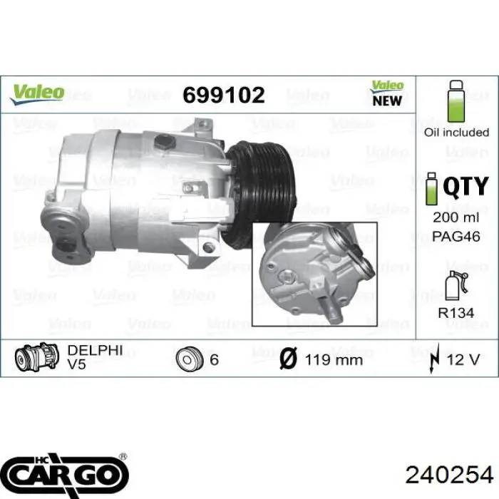 01135322 Opel compresor de aire acondicionado