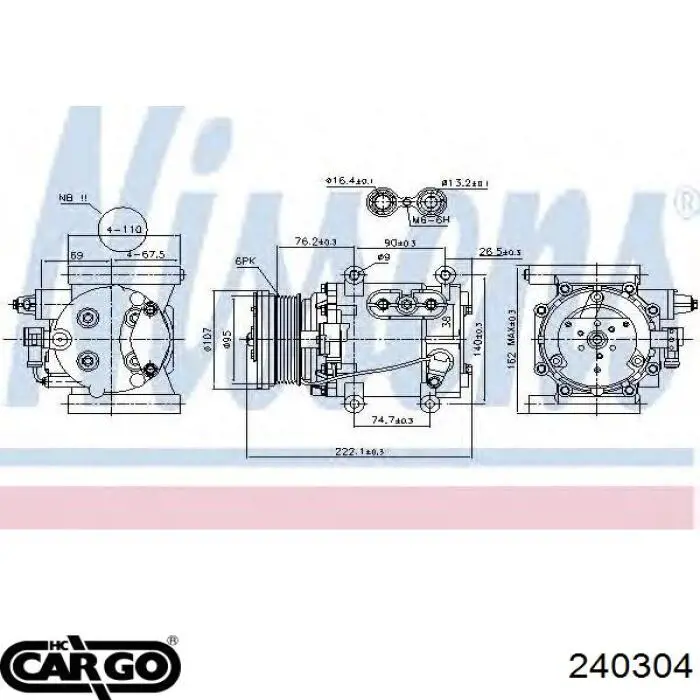 XR82897C2S5982 Jaguar compresor de aire acondicionado